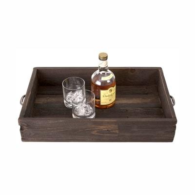 (del) Hutson Designs DHD1045 Reclaimed Wood Serving Tray with Metal Handles