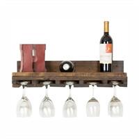(del) Hutson Designs DHD1058 Rustic Luxe Tiered Glass Rack