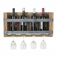 (del) Hutson Designs (del) Hutson Designs DHD1185 Dual Bar Reclaimed Wood Industrial Wine Rack